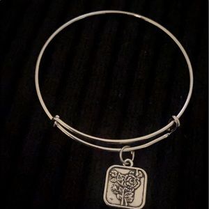 Silver Expandable Bracelet with Charm